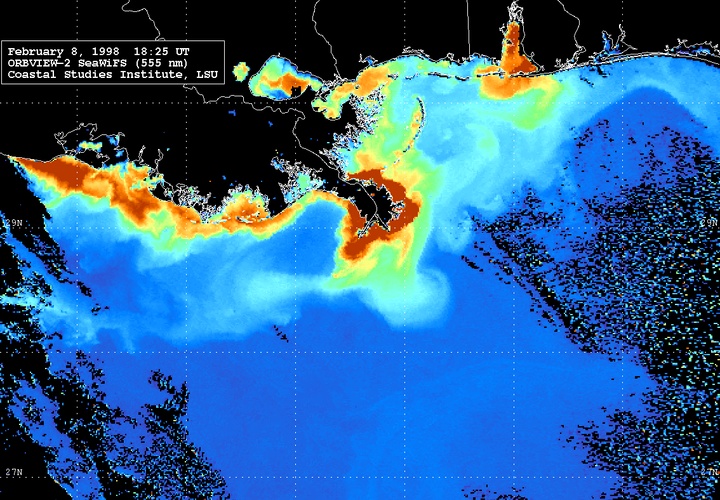 SeaWifs Suspended Sediment along LA coast