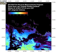 Dec 31 2017 01 UTC NOAA-18 Atch Bay SST