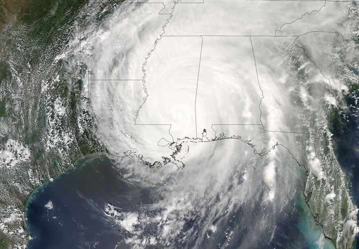 Hurricane Katrina - August 29, 2005 Aqua Truecolor