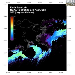 Jan 01 2018 13 UTC NOAA-18 MRP SST